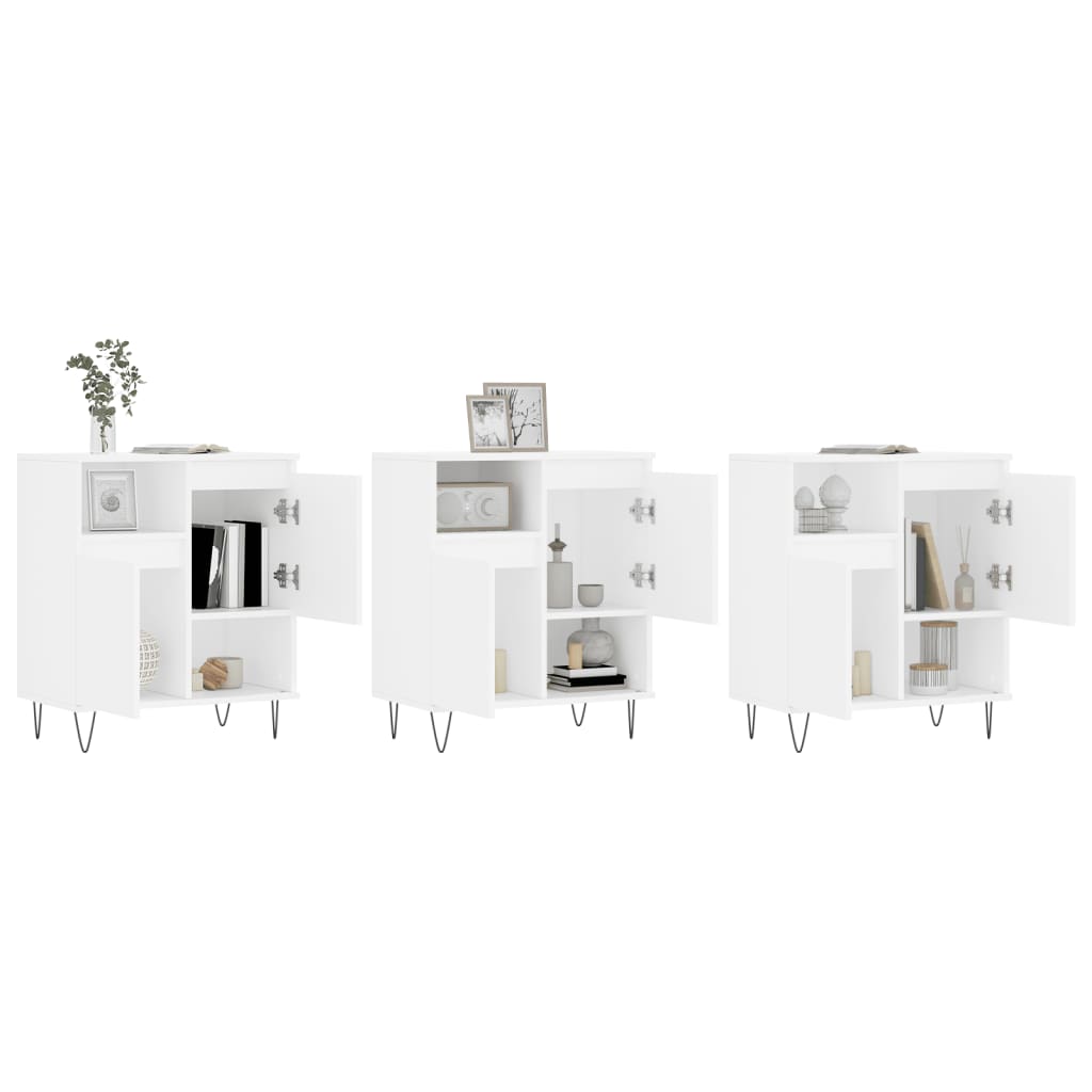 Aparadores 3 pcs madeira processada branco