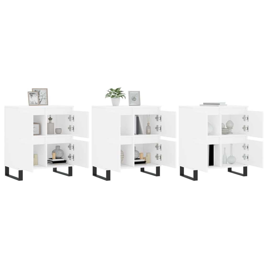 Aparadores 3 pcs madeira processada branco