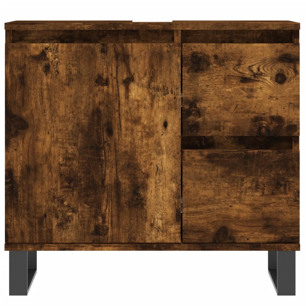 3 pcs conjunto de móveis WC madeira processada carvalho fumado