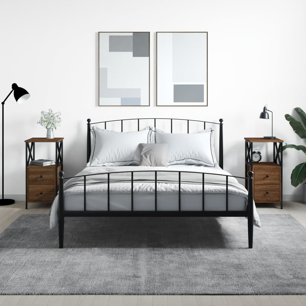 Mesas de cabeceira 2 pcs derivados de madeira cinzento sonoma