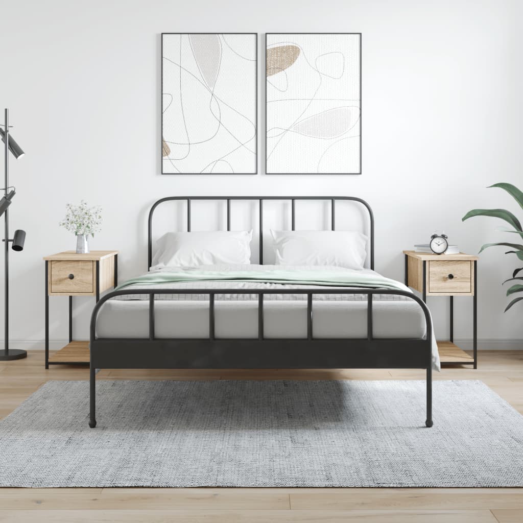 Mesas de cabeceira 2 pcs derivados madeira sonoma cinza