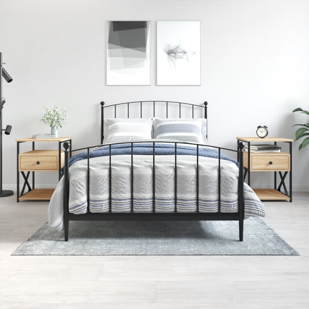 Mesas de cabeceira 2 pcs derivados madeira sonoma cinza