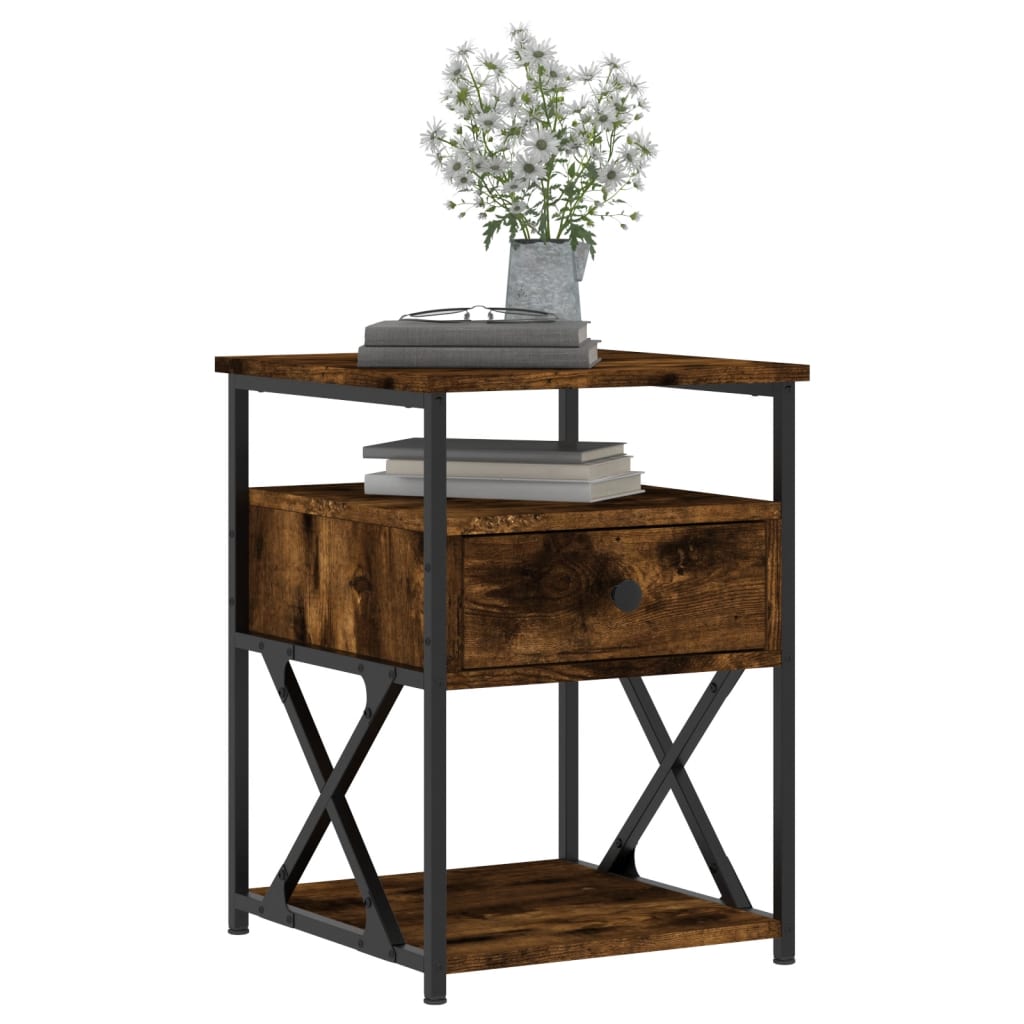 Mesa de cabeceira 30x60x60 cm derivados madeira sonoma cinza