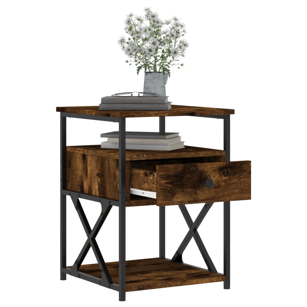 Mesa de cabeceira 30x60x60 cm derivados madeira sonoma cinza