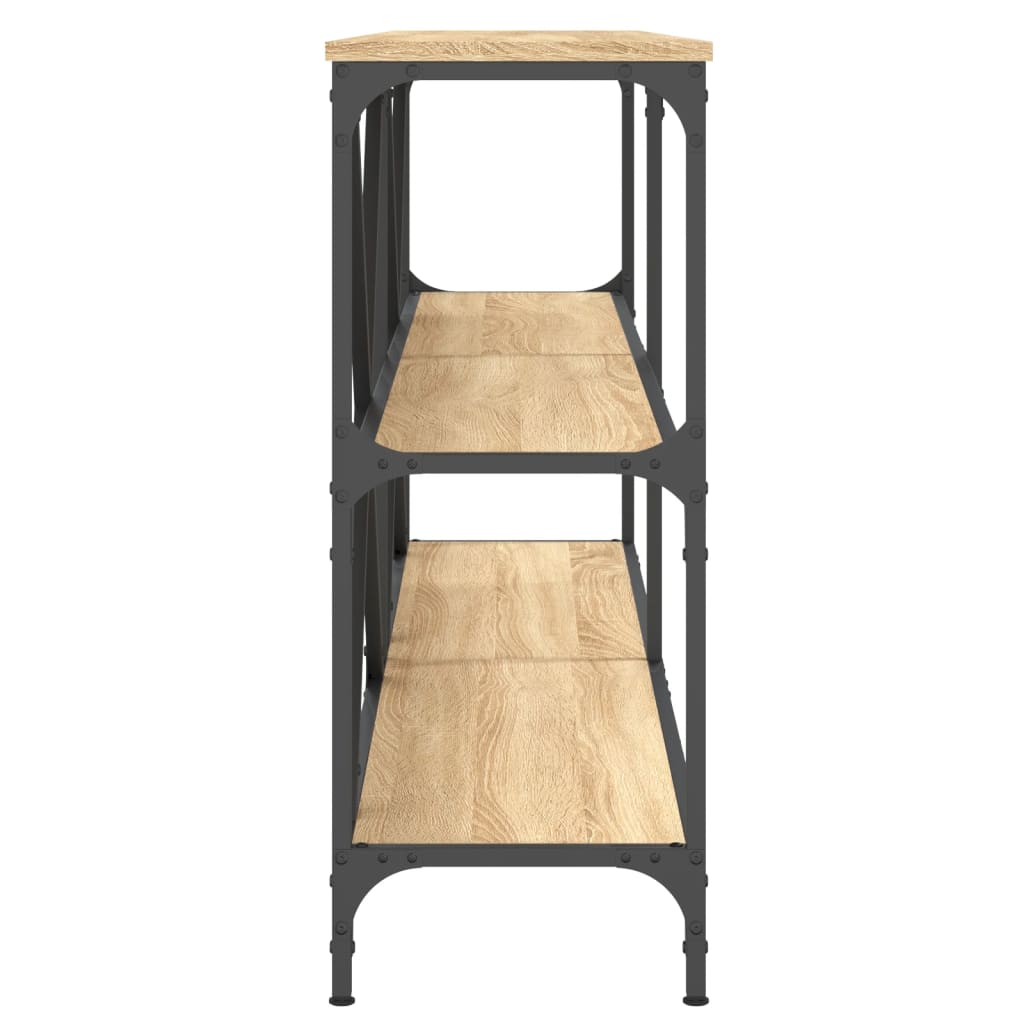 Mesa consola 160x30x75 cm deriv. madeira/ferro carvalho sonoma