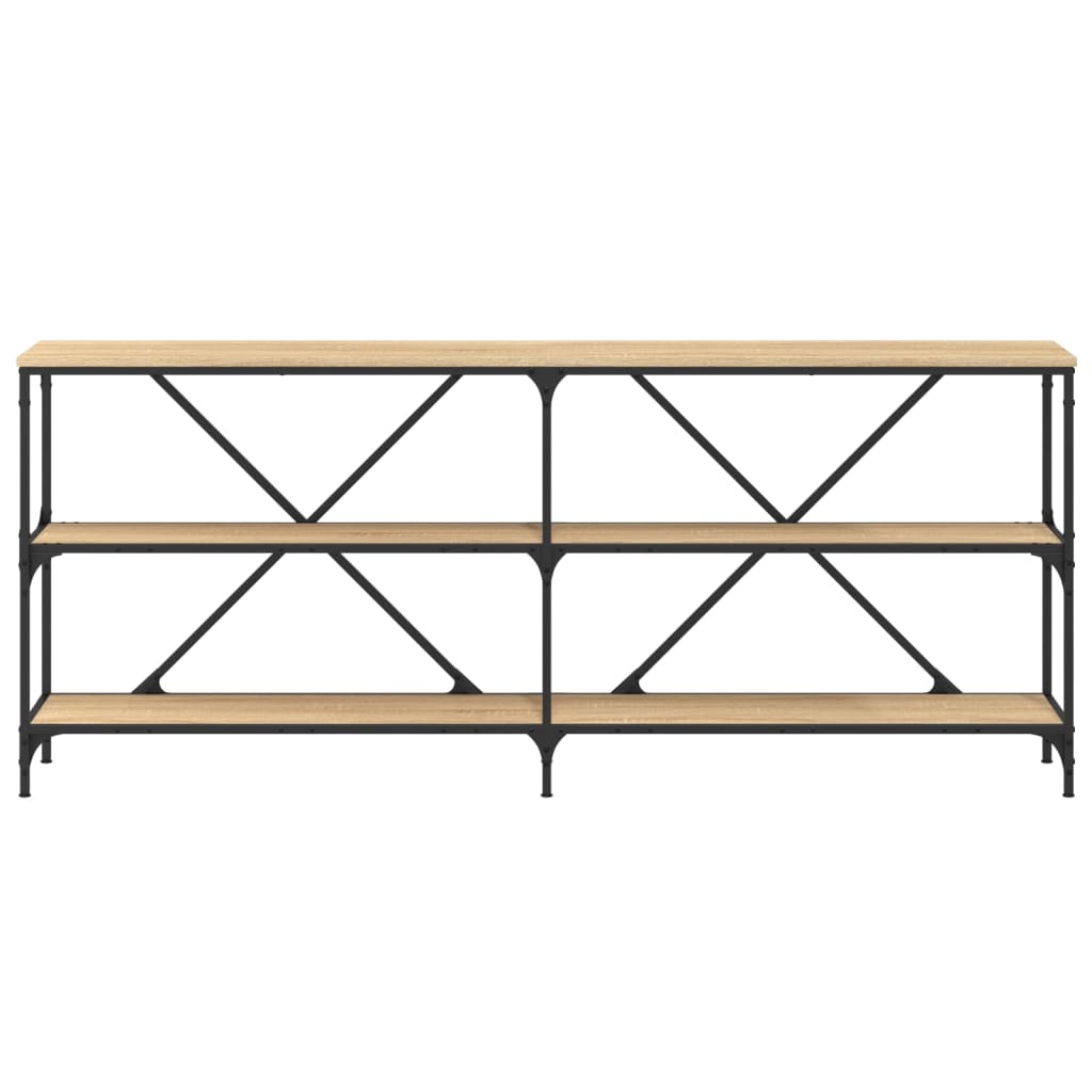 Mesa consola 180x30x75 cm deriv. madeira/ferro carvalho sonoma