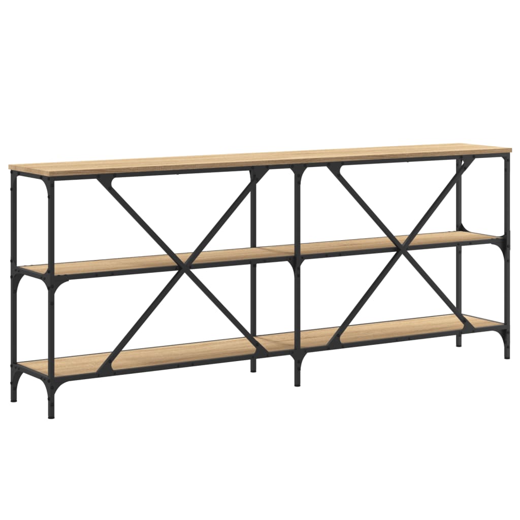 Mesa consola 180x30x75 cm deriv. madeira/ferro carvalho sonoma