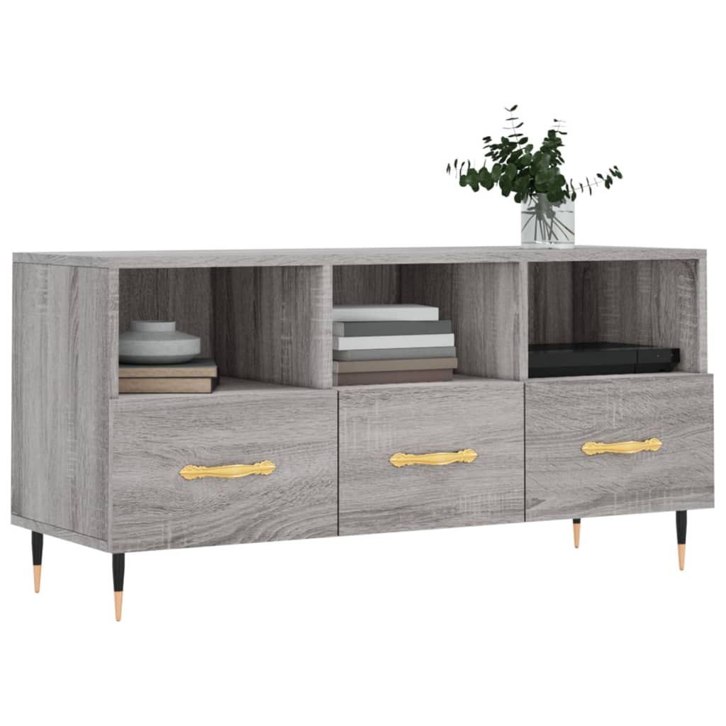 Móvel de TV 102x36x50 cm derivados de madeira cinzento sonoma