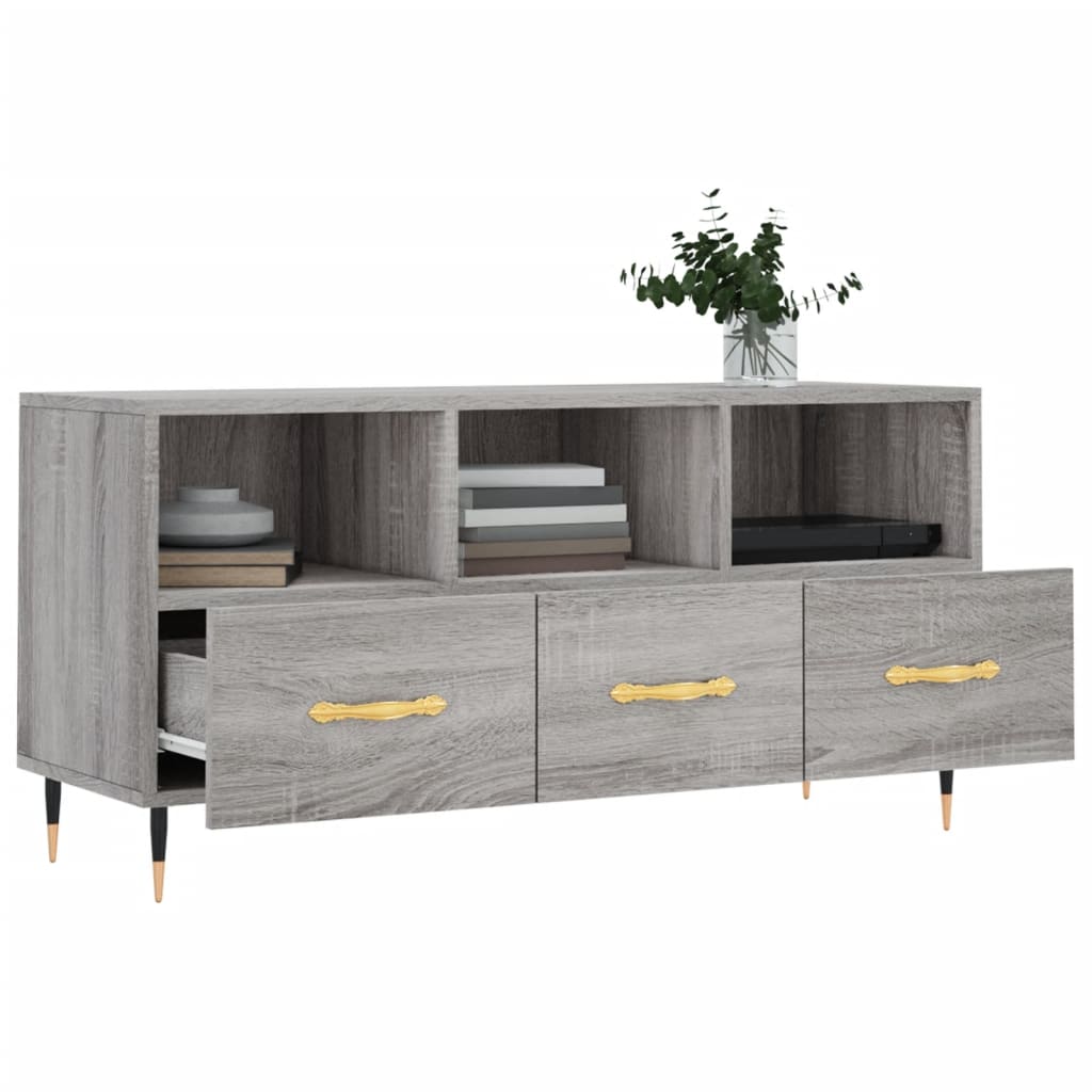 Móvel de TV 102x36x50 cm derivados de madeira cinzento sonoma