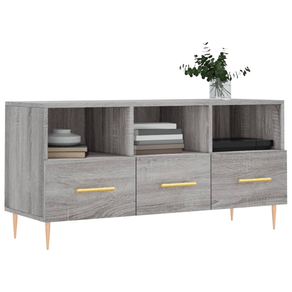 Móvel de TV 102x36x50 cm derivados de madeira cinzento sonoma