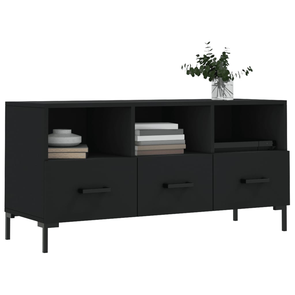 Móvel de TV 102x36x50 cm derivados de madeira preto