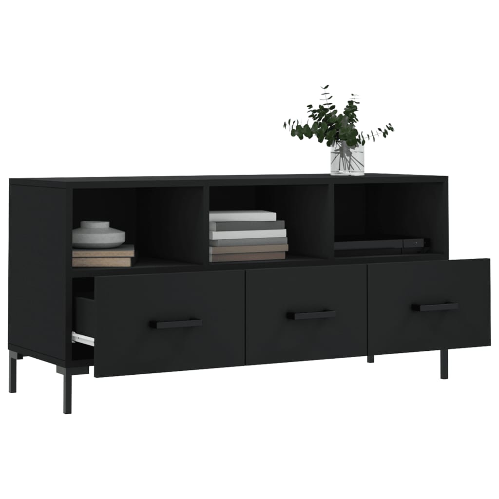 Móvel de TV 102x36x50 cm derivados de madeira preto