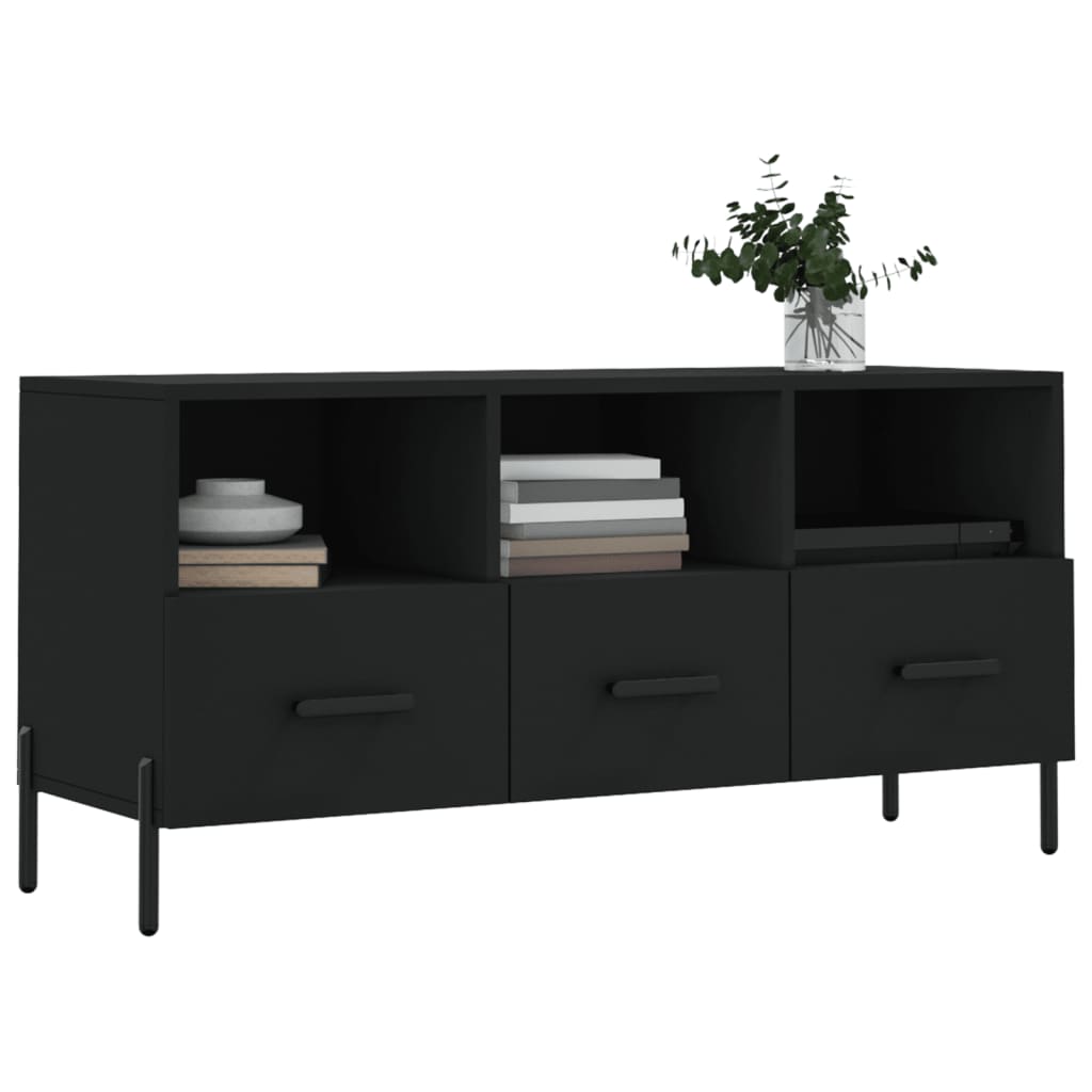 Móvel de TV 102x36x50 cm derivados de madeira preto
