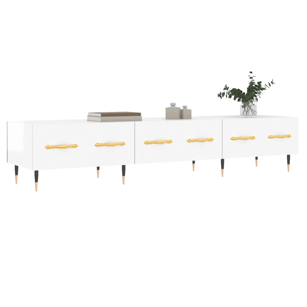 Móvel de TV 150x36x30 cm derivados de madeira branco brilhante