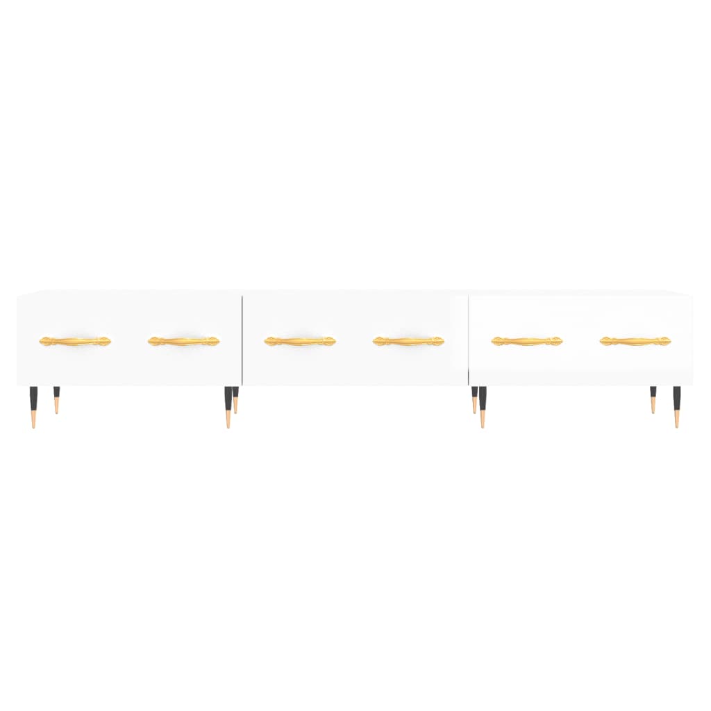 Móvel de TV 150x36x30 cm derivados de madeira branco brilhante