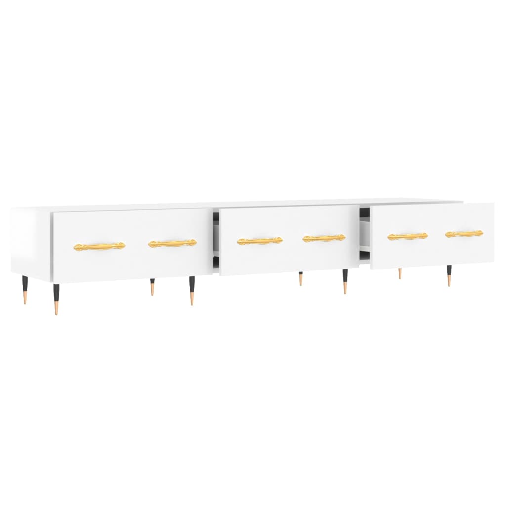 Móvel de TV 150x36x30 cm derivados de madeira branco brilhante
