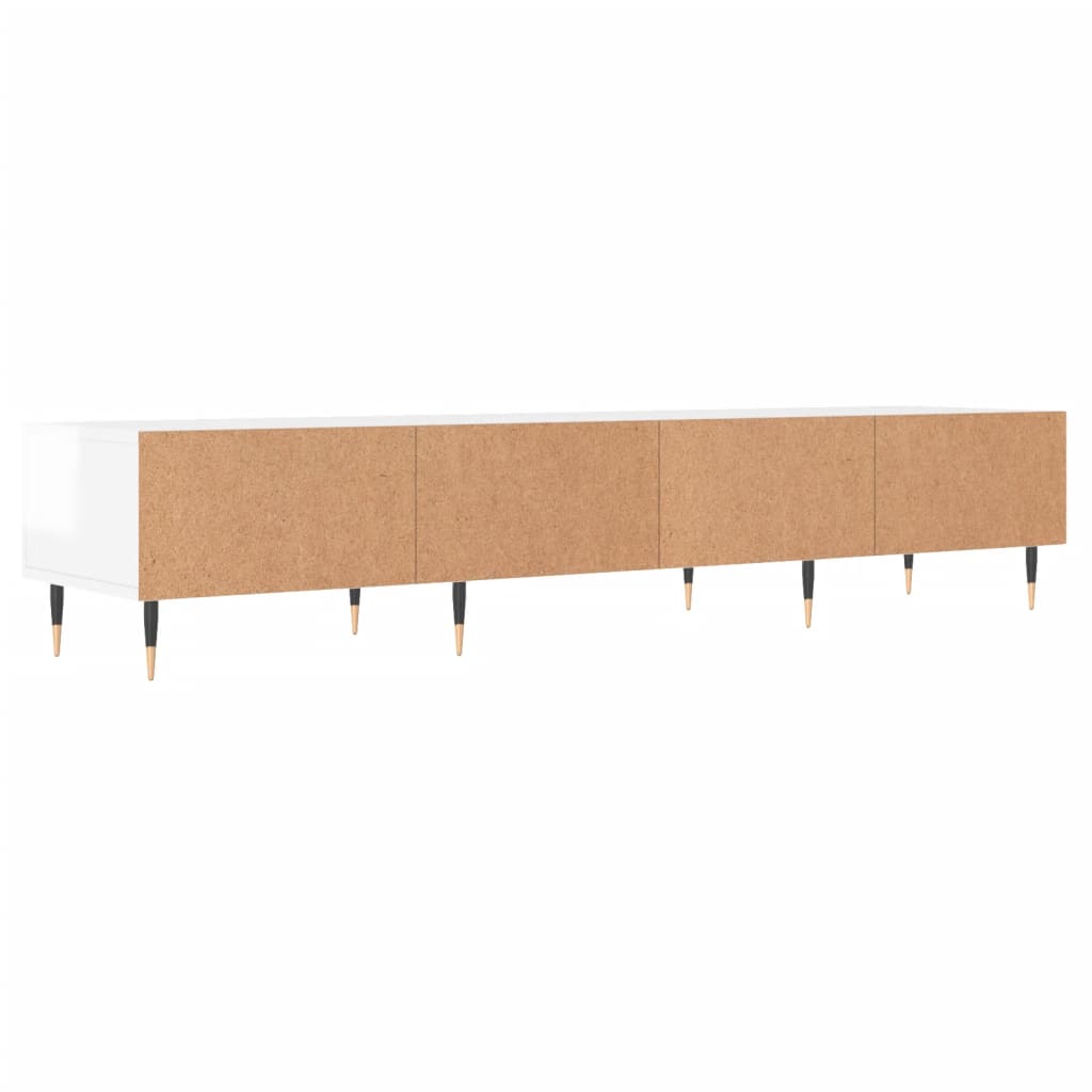 Móvel de TV 150x36x30 cm derivados de madeira branco brilhante