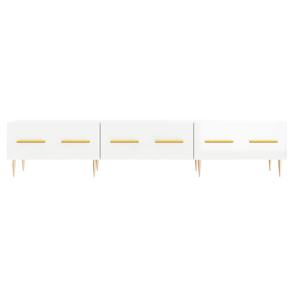 Móvel de TV 150x36x30 cm derivados de madeira branco brilhante