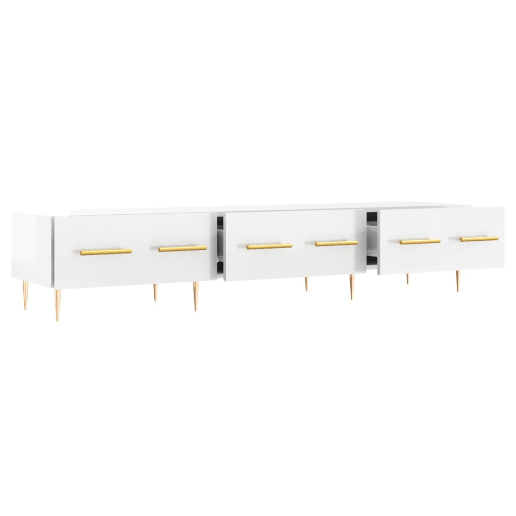 Móvel de TV 150x36x30 cm derivados de madeira branco brilhante
