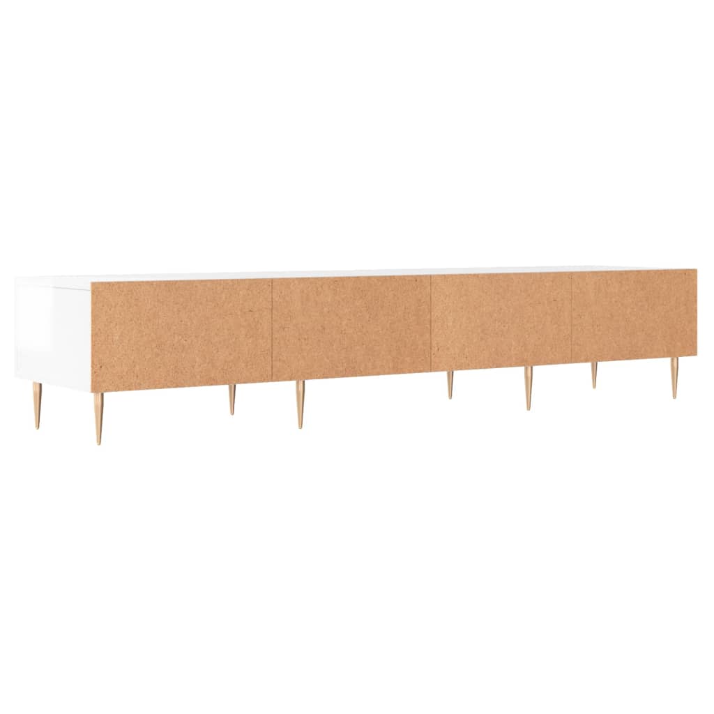 Móvel de TV 150x36x30 cm derivados de madeira branco brilhante