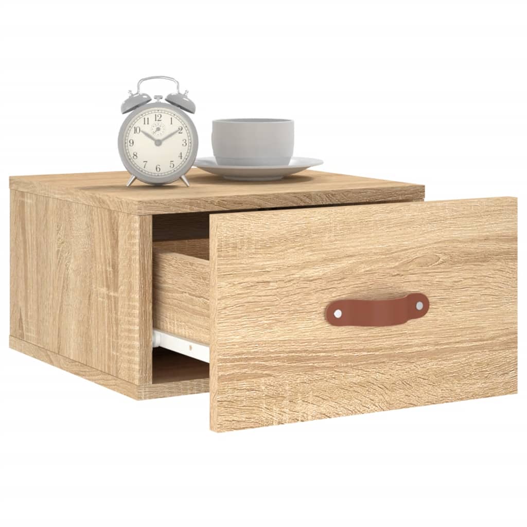 Mesa de cabeceira montagem na parede 35x35x20 cm cor sonoma
