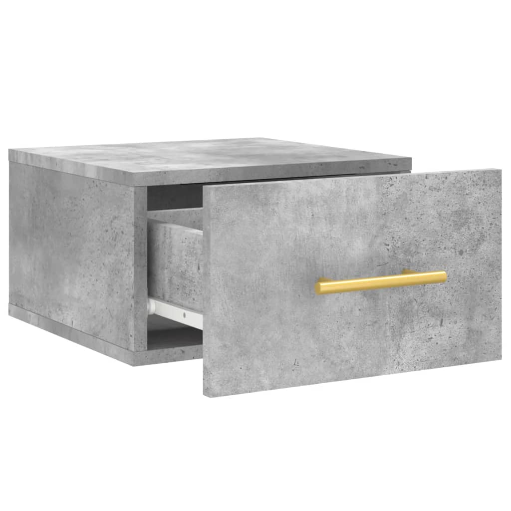 Mesas de cabeceira parede 2 pcs 35x35x20 cm cinza cimento