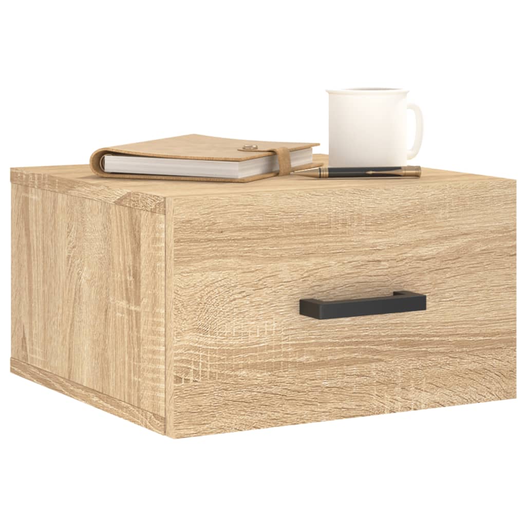 Mesas de cabeceira parede 2 pcs 35x35x20 cm cor carvalho sonoma