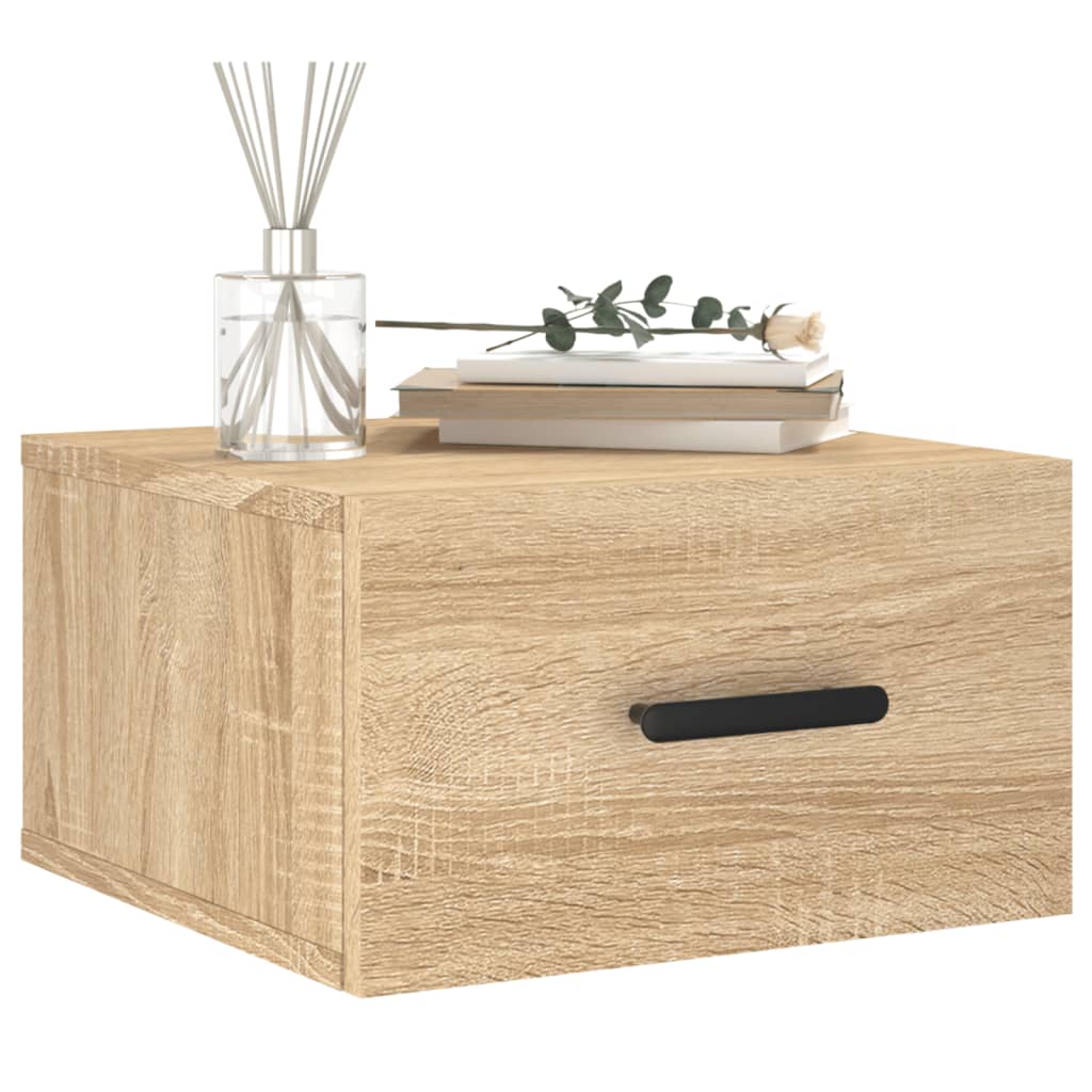 Mesa de cabeceira montagem na parede 35x35x20 cm cor sonoma