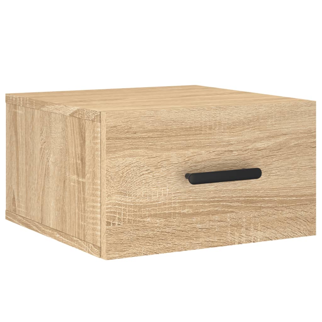 Mesas de cabeceira parede 2 pcs 35x35x20 cm cor carvalho sonoma