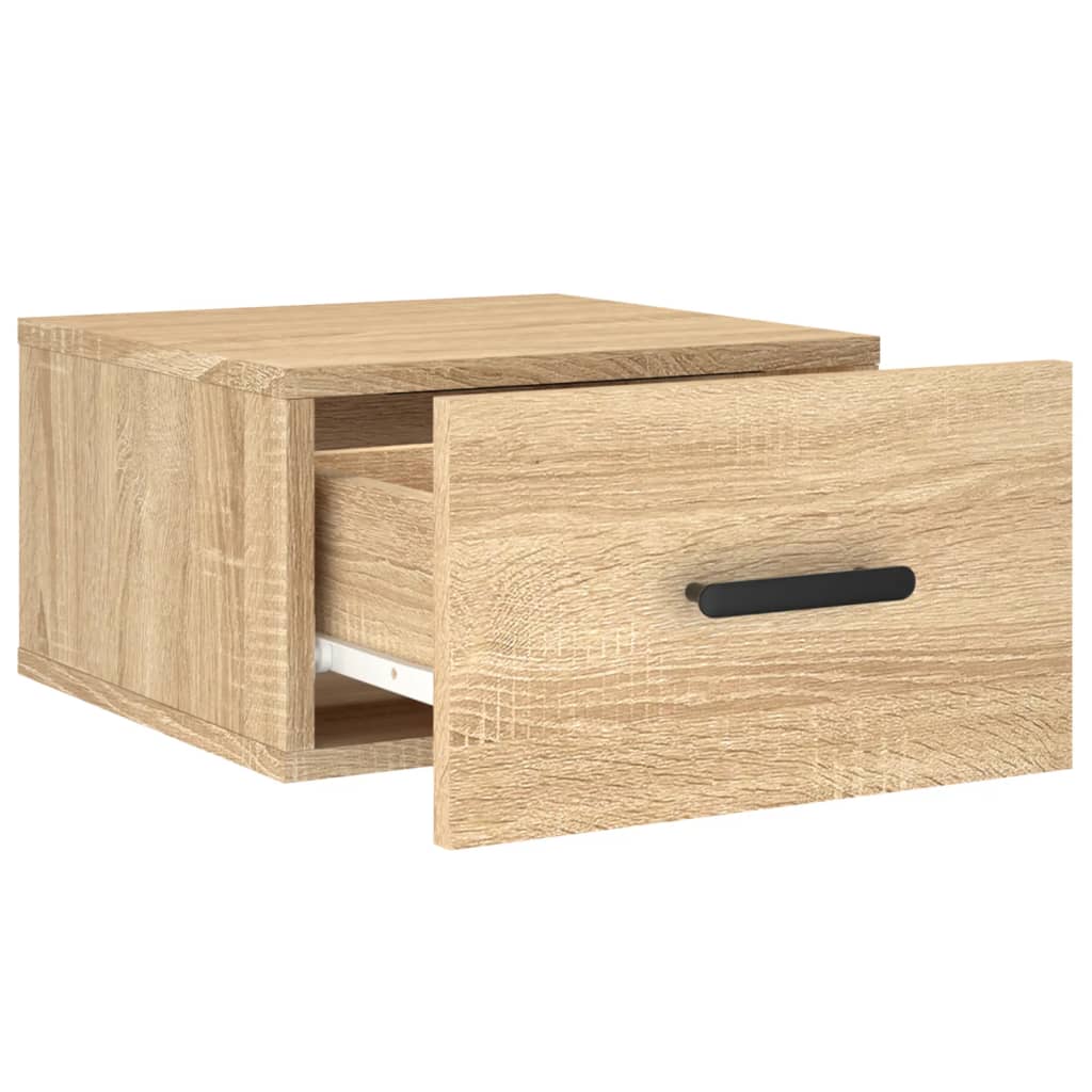 Mesas de cabeceira parede 2 pcs 35x35x20 cm cor carvalho sonoma