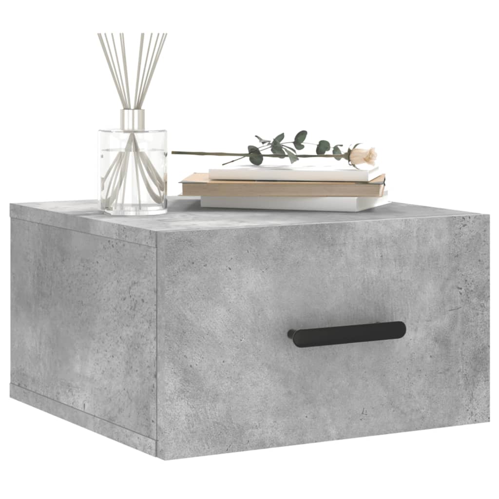 Mesas de cabeceira parede 2 pcs 35x35x20 cm cinza cimento