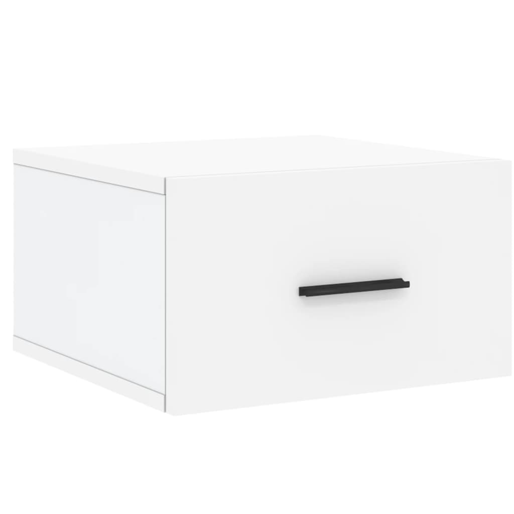 Mesas de cabeceira montagem na parede 2 pcs 35x35x20 cm branco