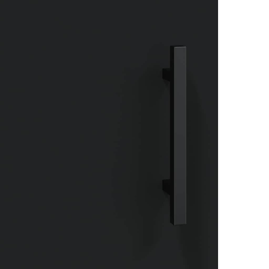 Armário de parede 69,5x34x90 cm derivados de madeira preto