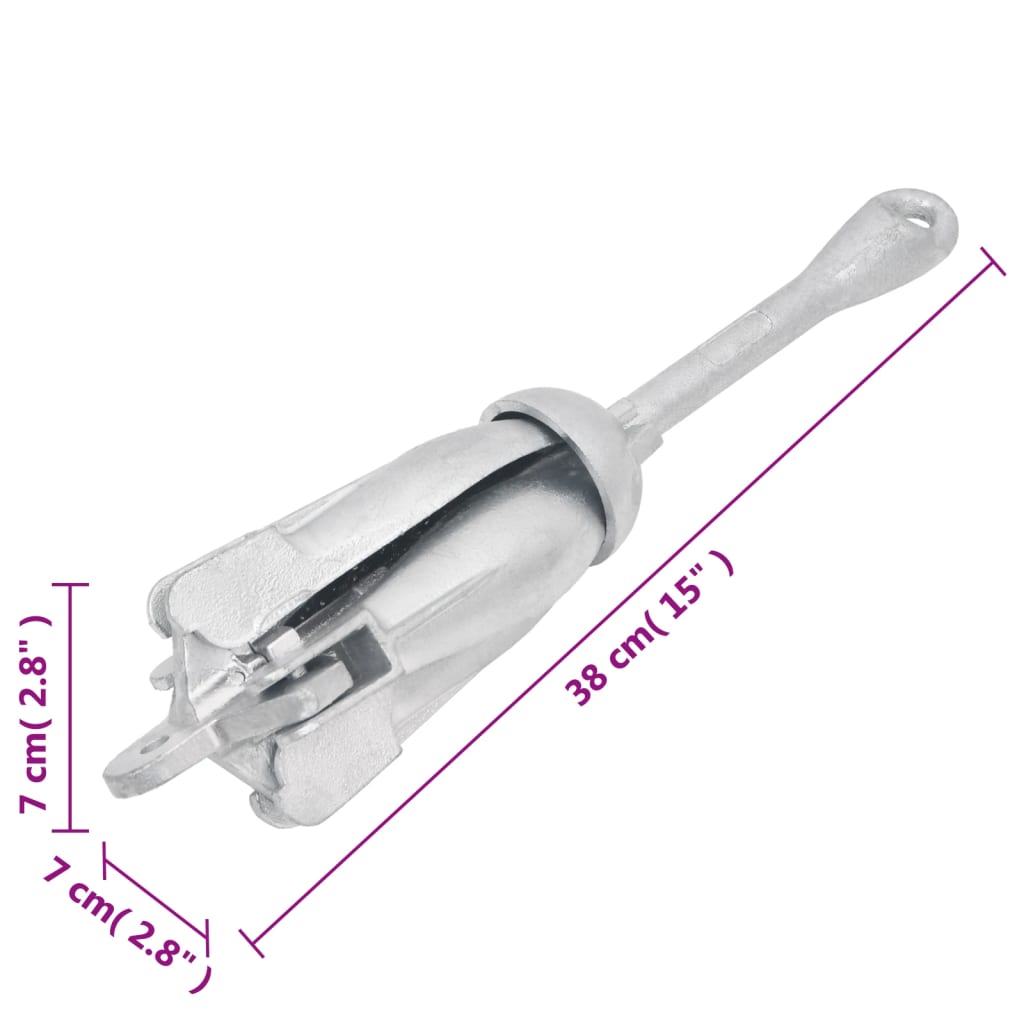 Âncora dobrável 2,5 kg ferro maleável prateado