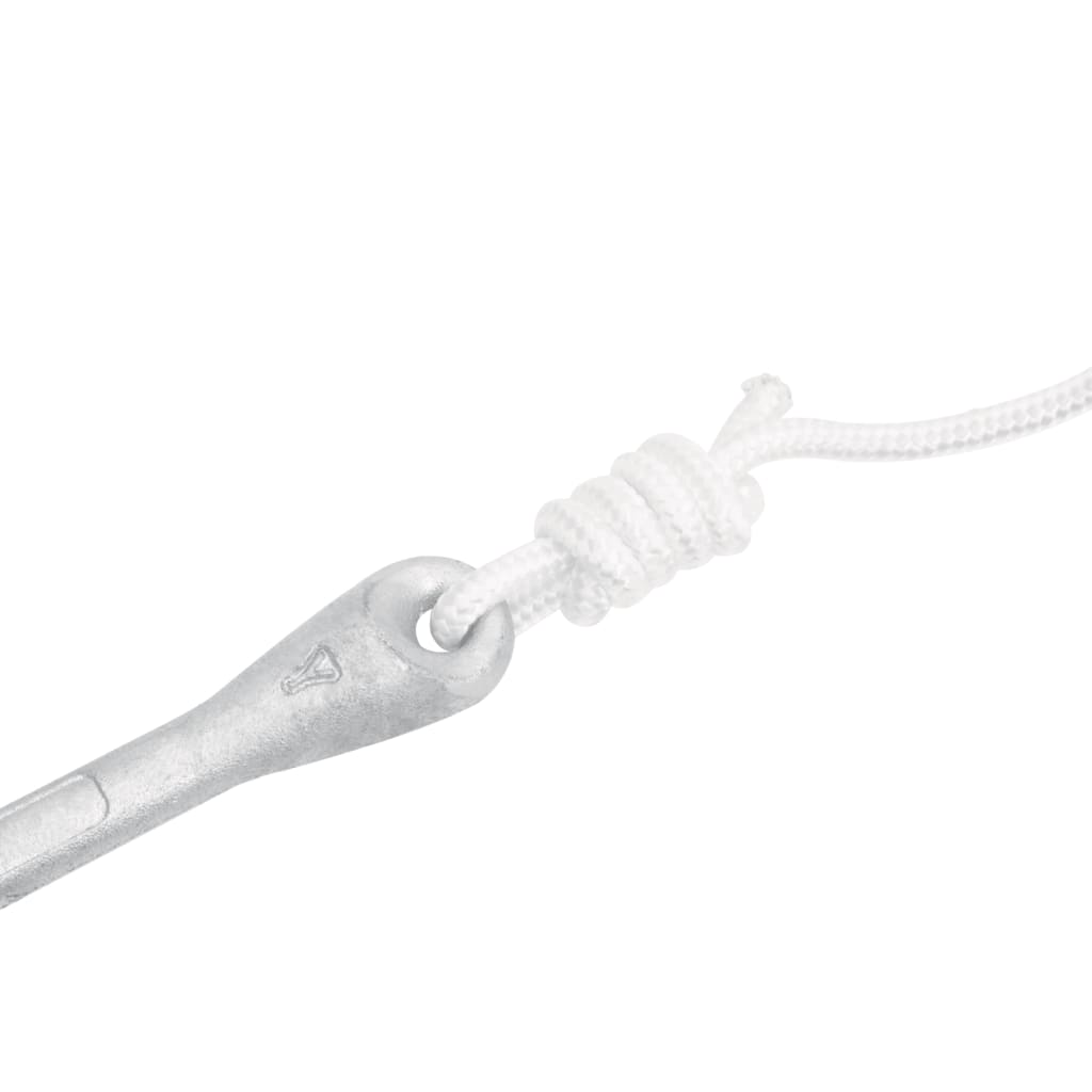 Âncora dobrável com corda 2,5 kg ferro maleável prateado