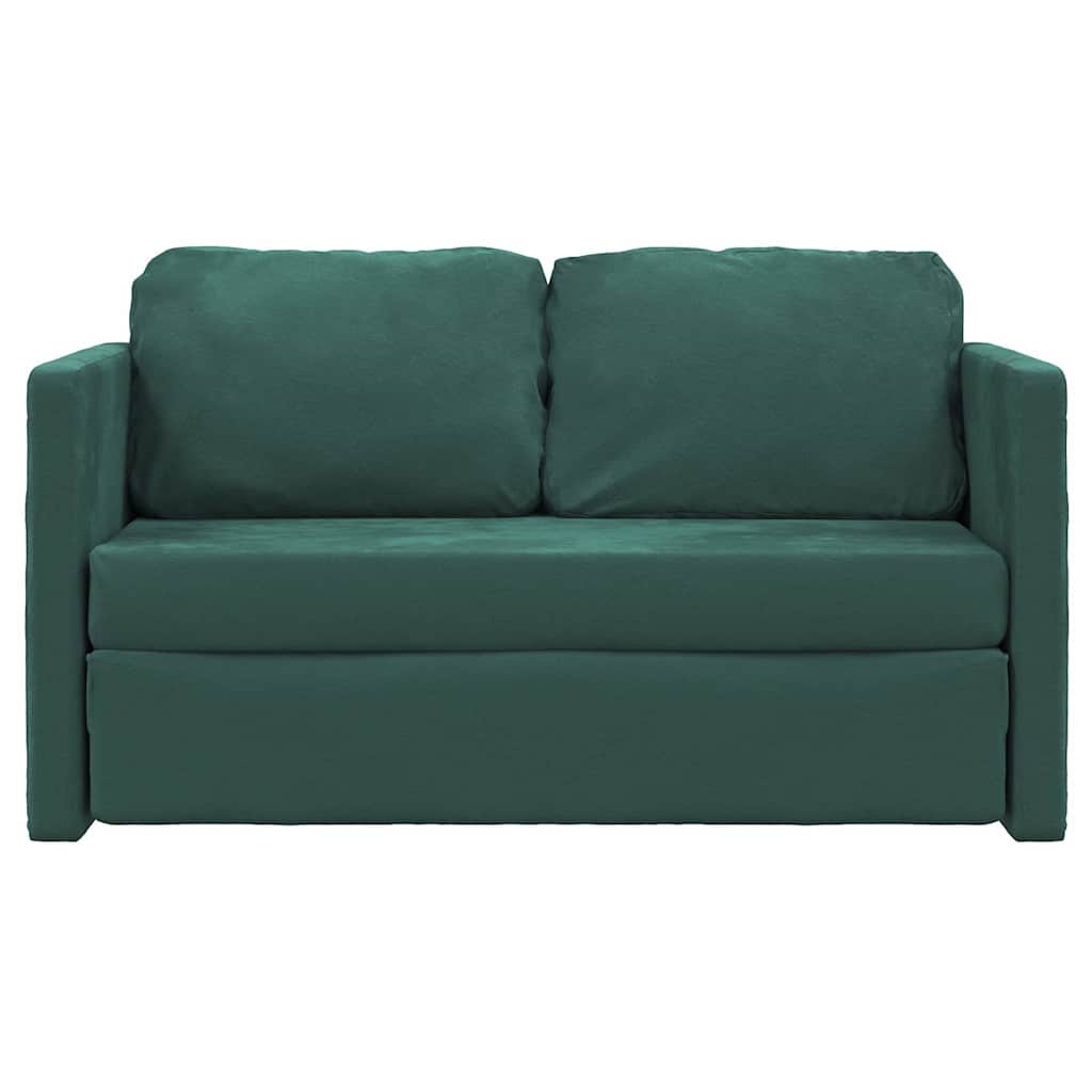 Sofá-cama sem pés 122x204x55 cm veludo verde-escuro