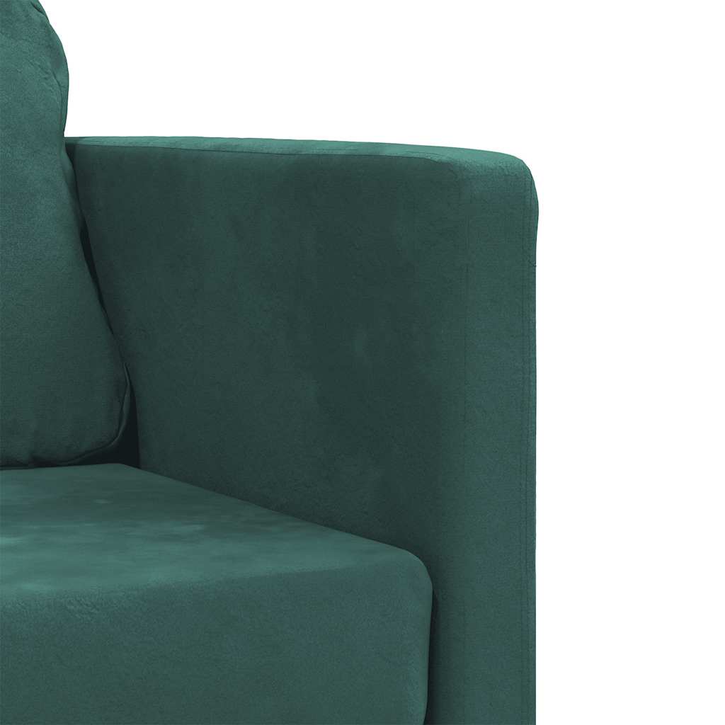 Sofá-cama sem pés 122x204x55 cm veludo verde-escuro