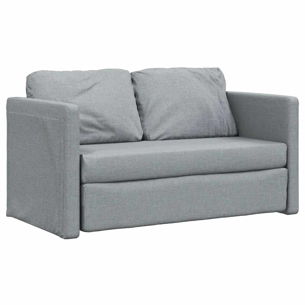 Sofá-cama sem pés 112x174x55 cm tecido cinzento-claro
