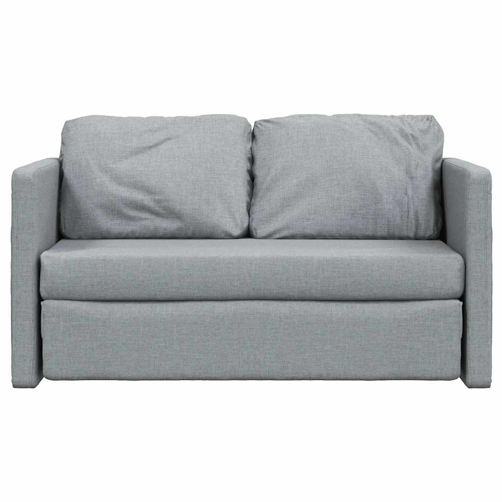 Sofá-cama sem pés 112x174x55 cm tecido cinzento-claro