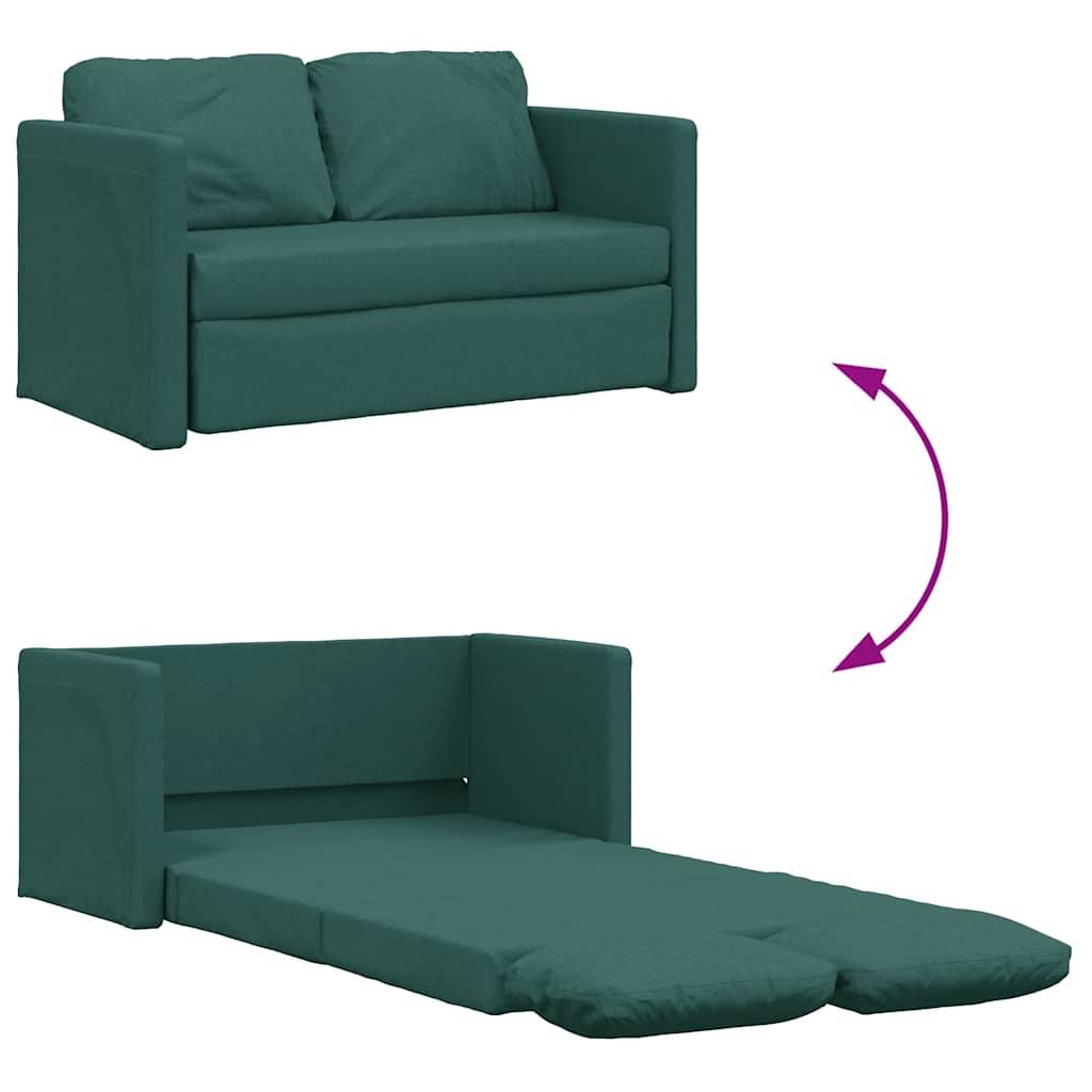 Sofá-cama sem pés 112x174x55 cm tecido verde-escuro