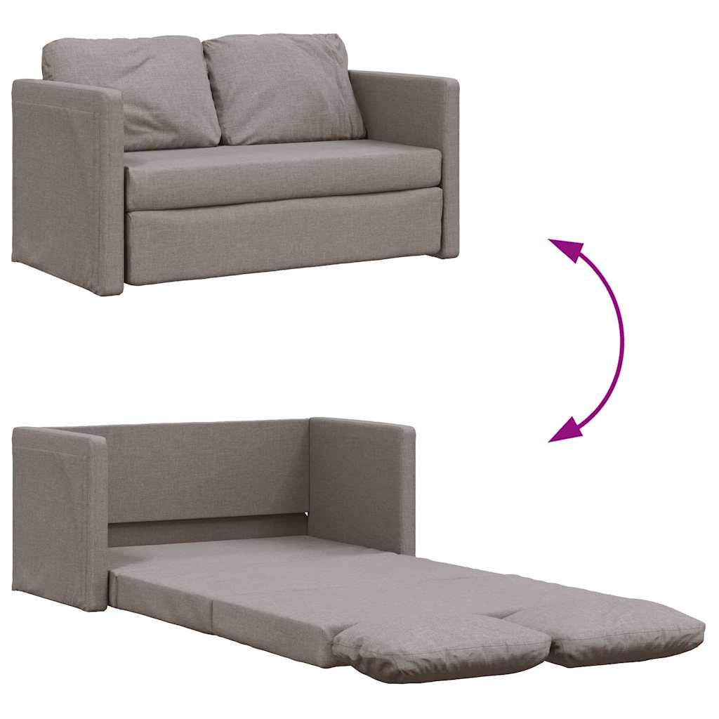 Sofá-cama sem pés 112x174x55 cm tecido cinza-acastanhado