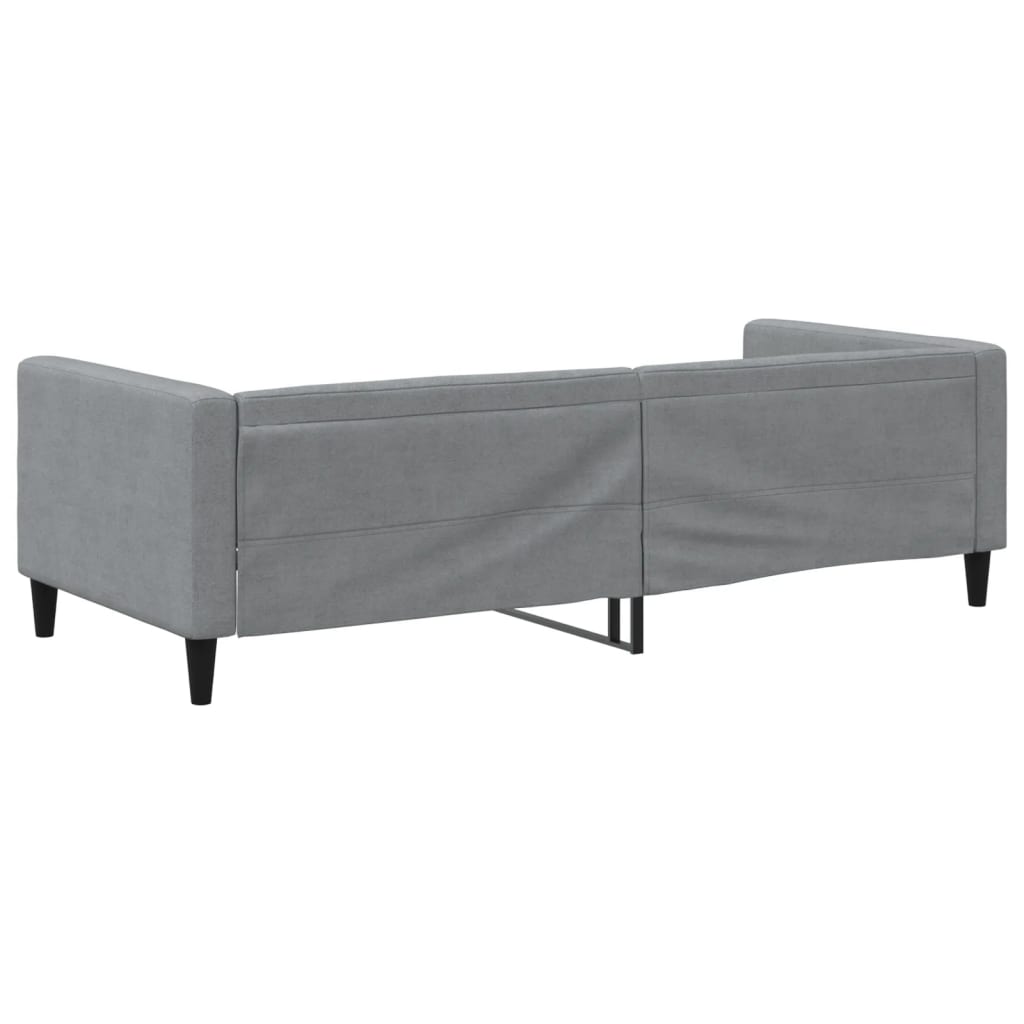 Sofá-cama 90x200 cm tecido cinzento-claro