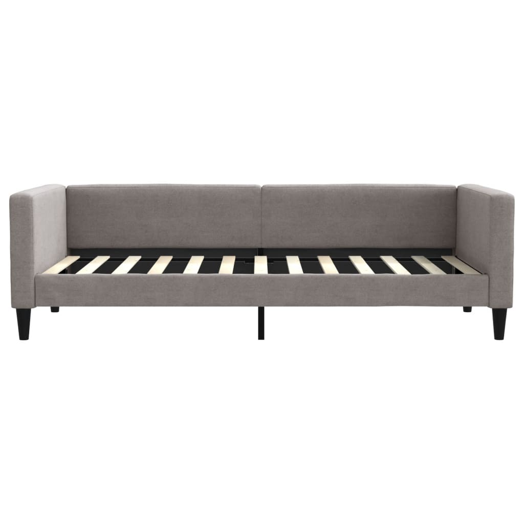 Sofá-cama 90x200 cm tecido cinzento-acastanhado