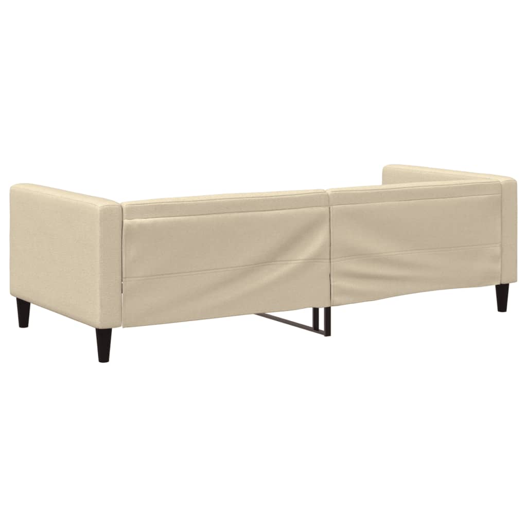 Sofá-cama 90x200 cm tecido cor creme