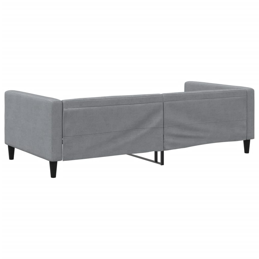 Sofá-cama 100x200 cm tecido cinzento-claro