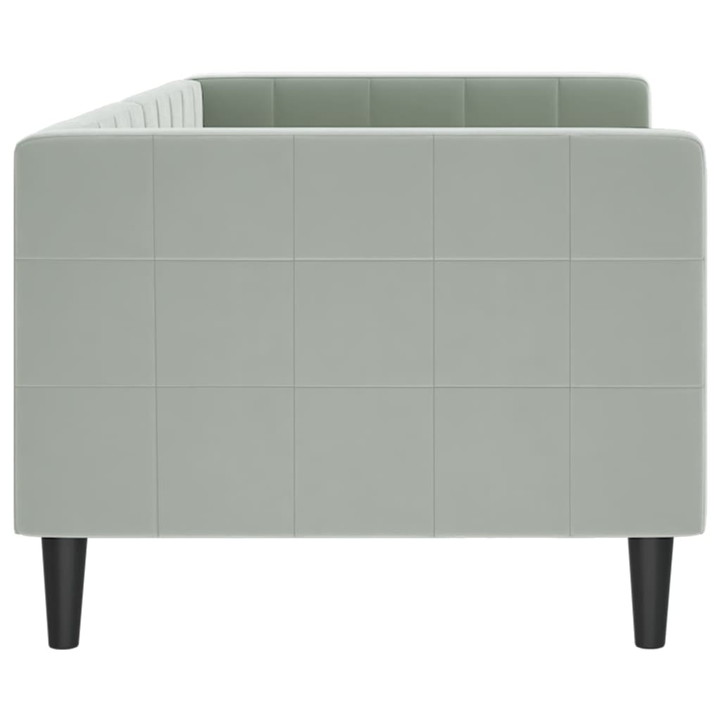 Sofá-cama 80x200 cm veludo cinzento-claro