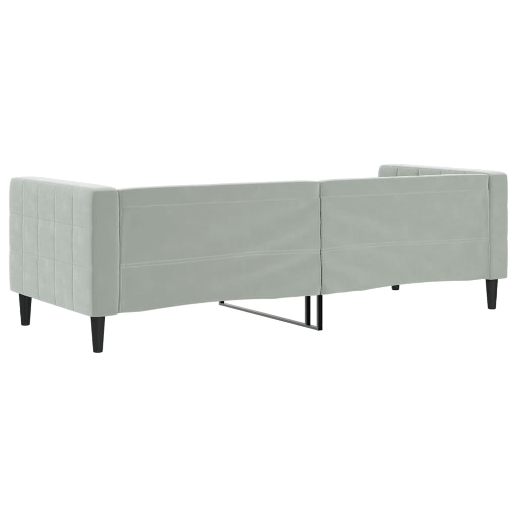 Sofá-cama 80x200 cm veludo cinzento-claro