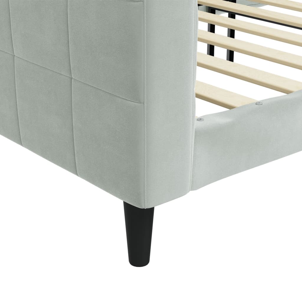 Sofá-cama 80x200 cm veludo cinzento-claro