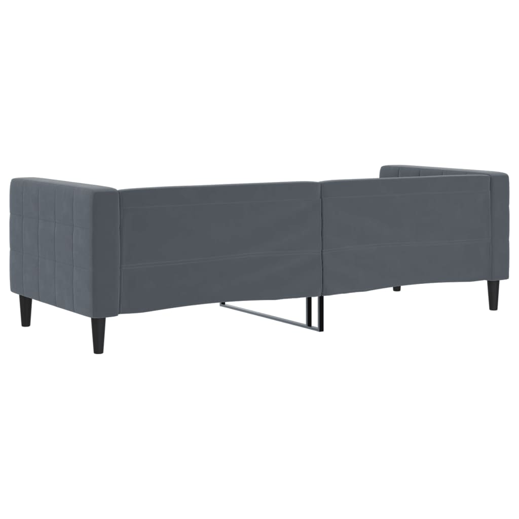 Sofá-cama 80x200 cm veludo cinzento-escuro