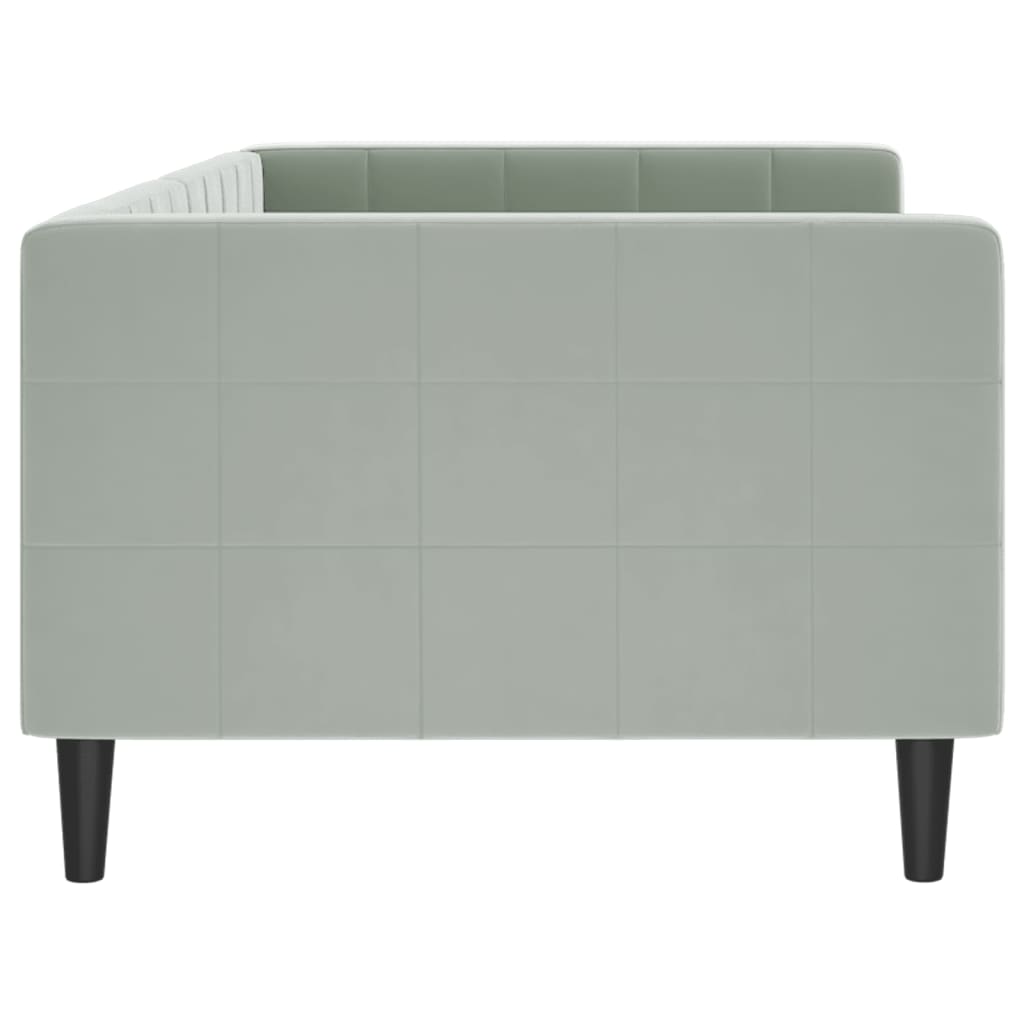 Sofá-cama 90x200 cm veludo cinzento-claro